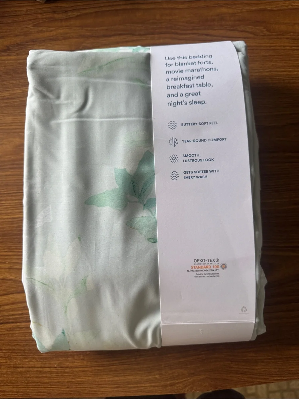 New The Company Store Anitas Duvet Cover Aqua Blue Floral cotton  king Size